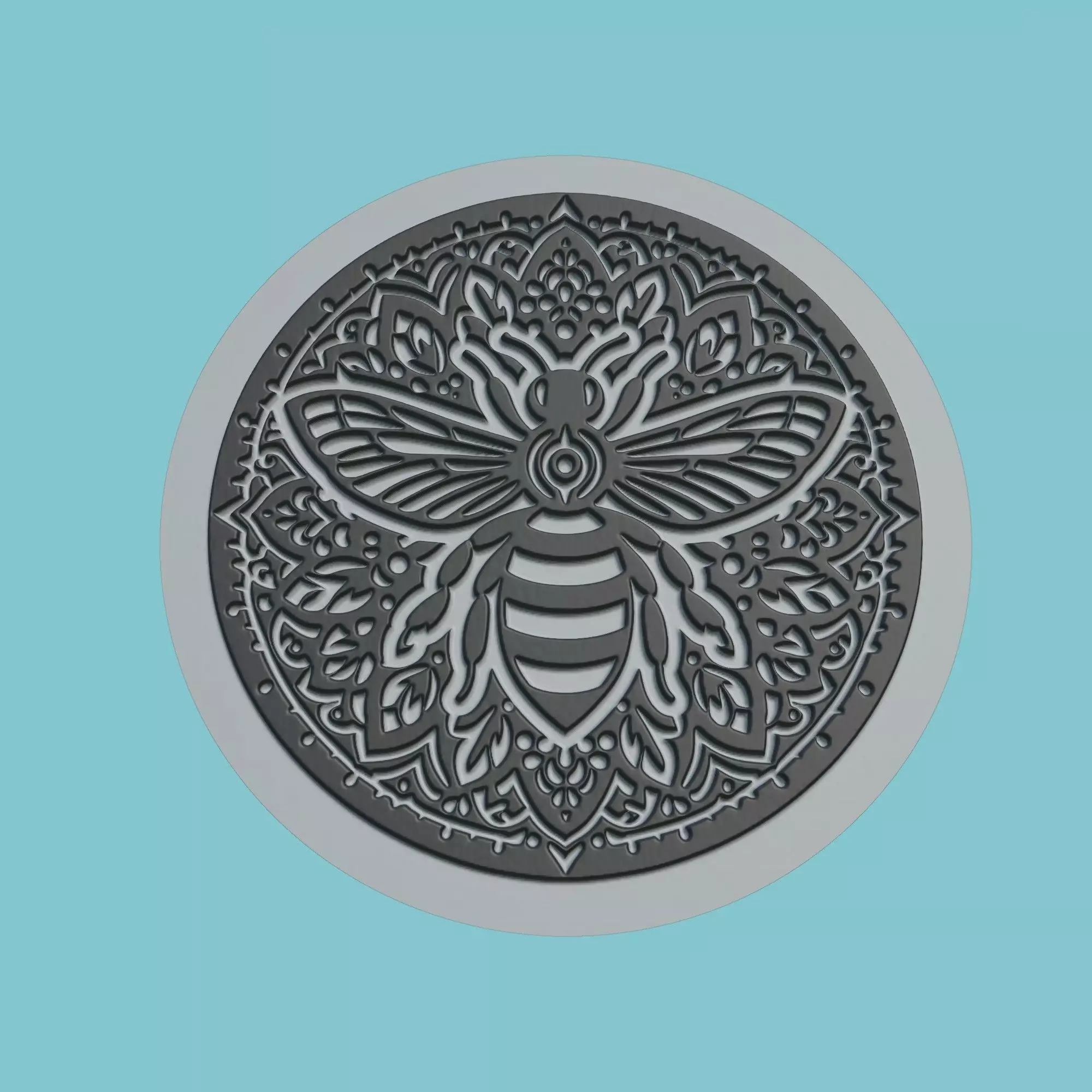 Bee Animal Medallion Bee Print Model 3D print model_0