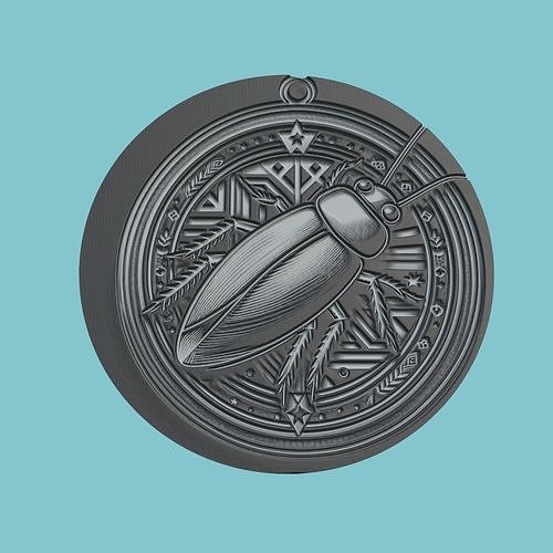 Cockroach Animal Medallion Cockroach Print Model 3D print model