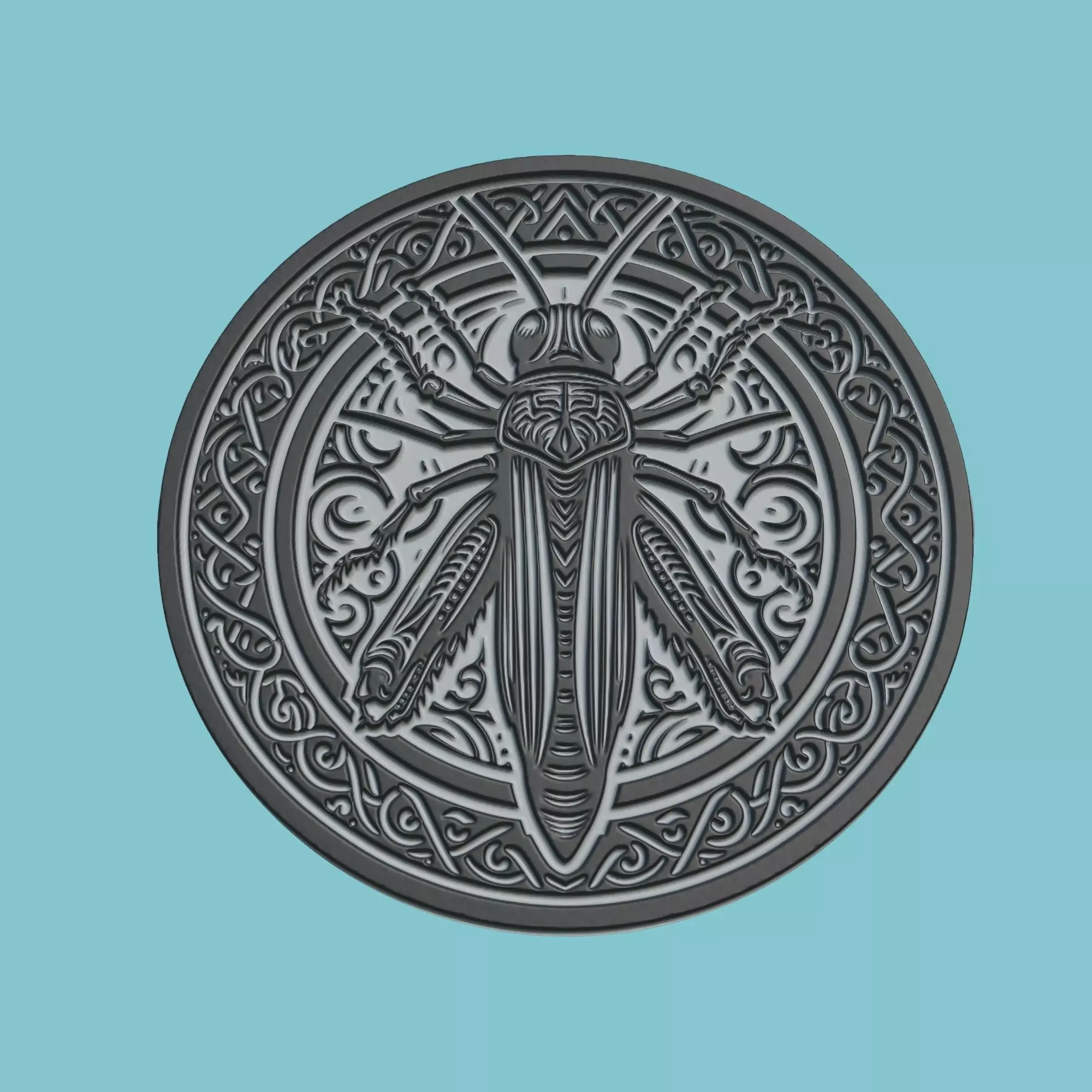 Grasshopper Animal Medallion Grasshopper Print Model 3D print model