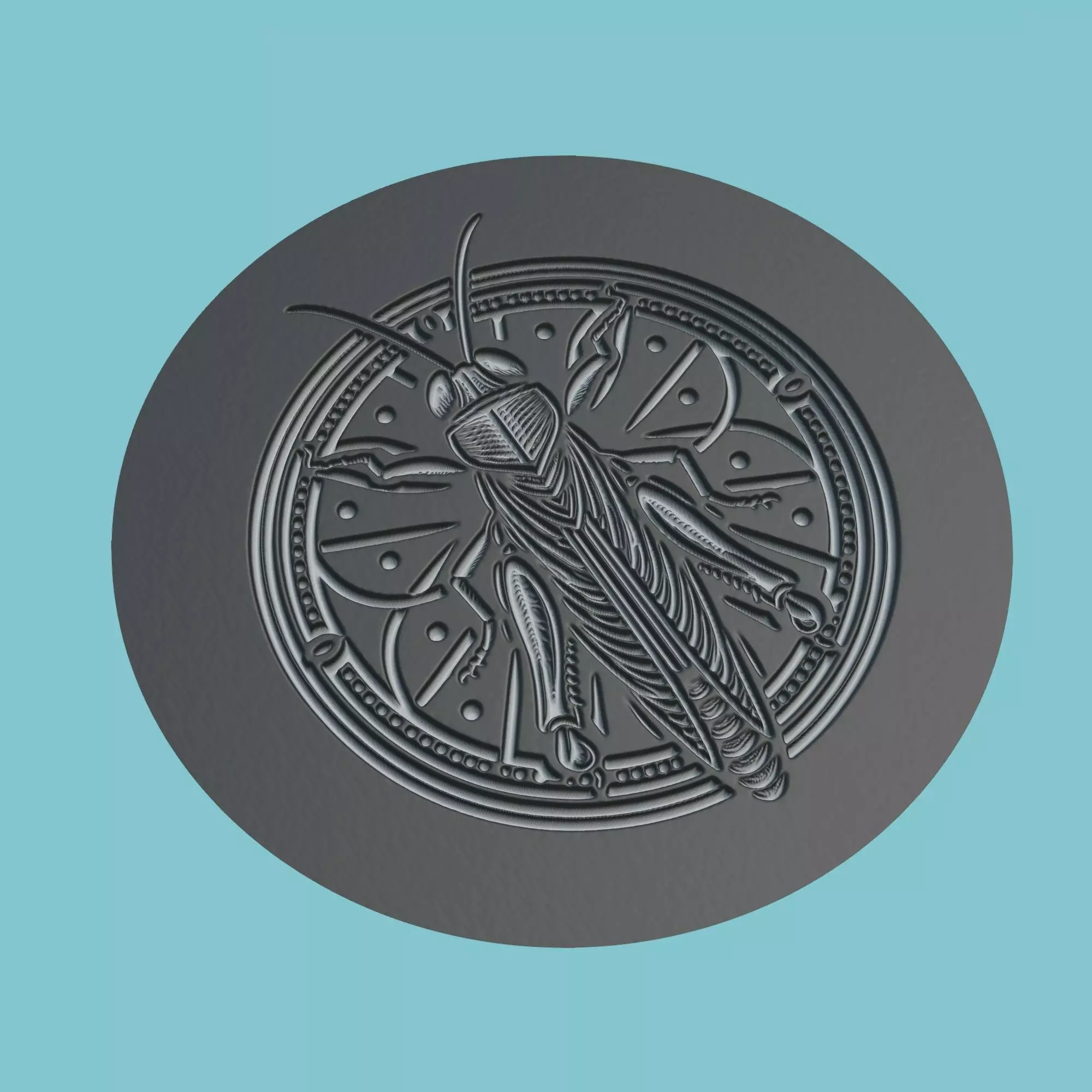 Grasshopper Animal Medallion Grasshopper Print Model 3D print model