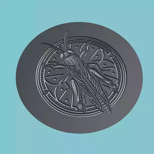 Grasshopper Animal Medallion Grasshopper Print Model