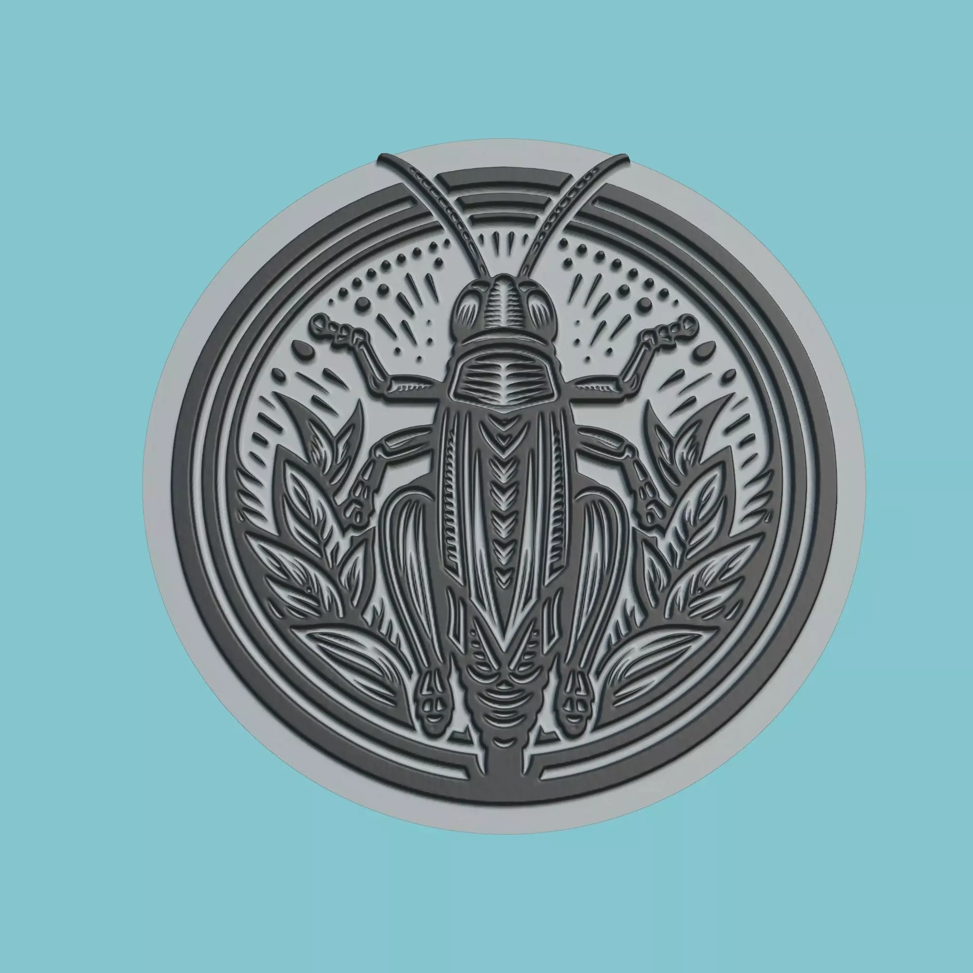 Grasshopper Animal Medallion Grasshopper Print Model 3D print model