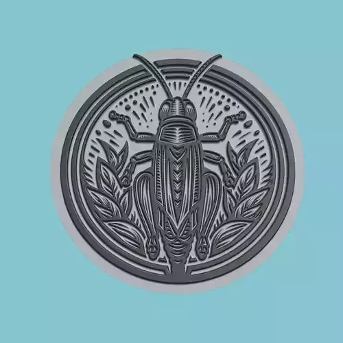 Grasshopper Animal Medallion Grasshopper Print Model