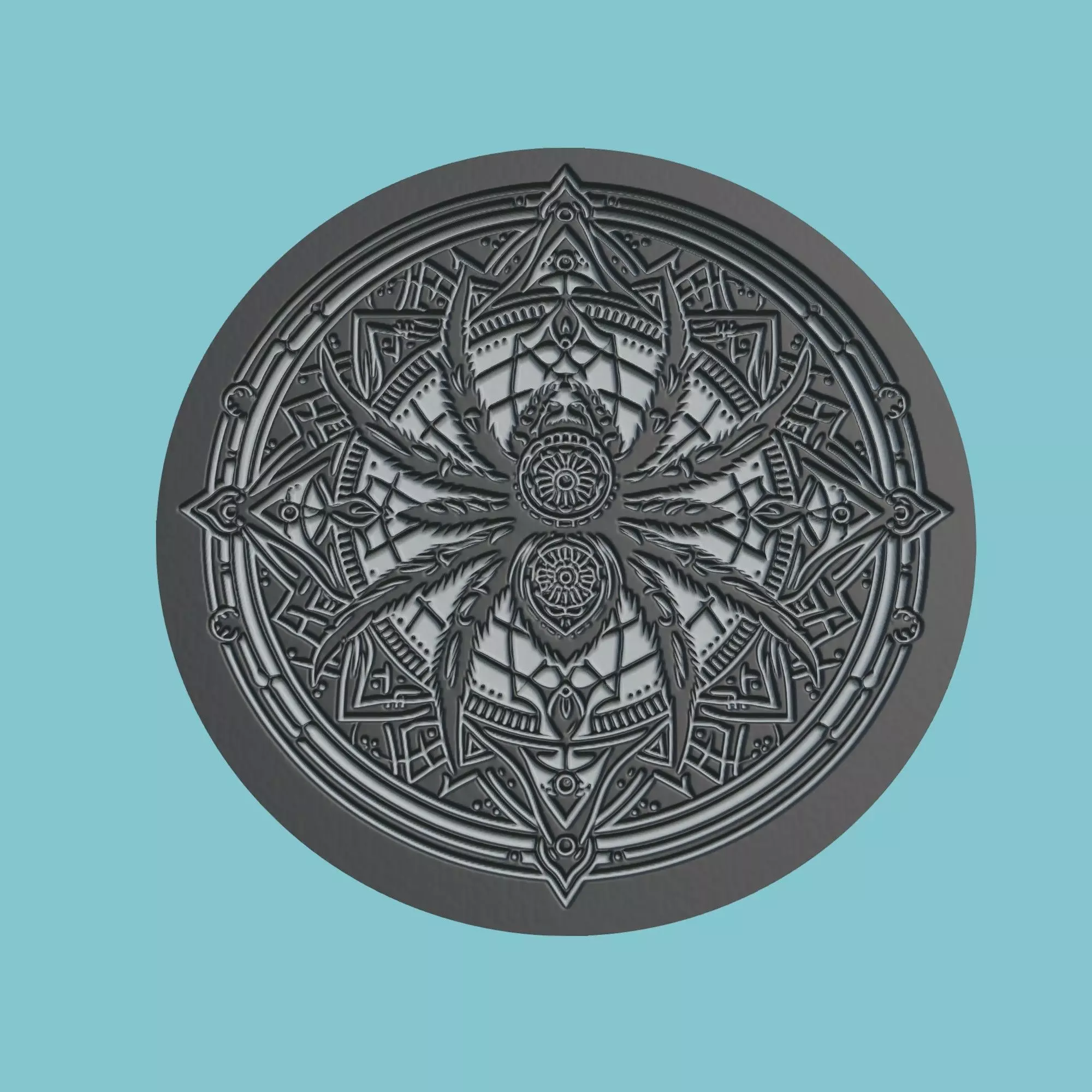 Spider Animal Medallion Spider Print Model 3D print model_0