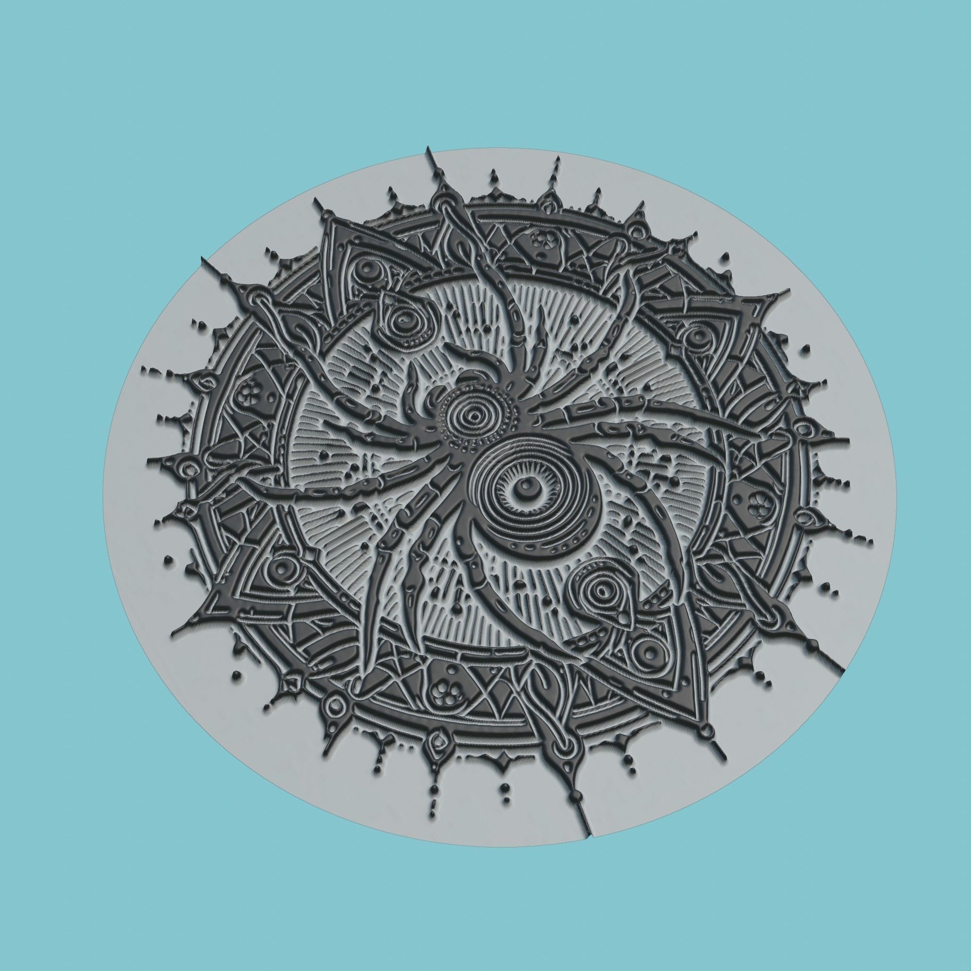Spider Animal Medallion Spider Print Model 3D print model_1