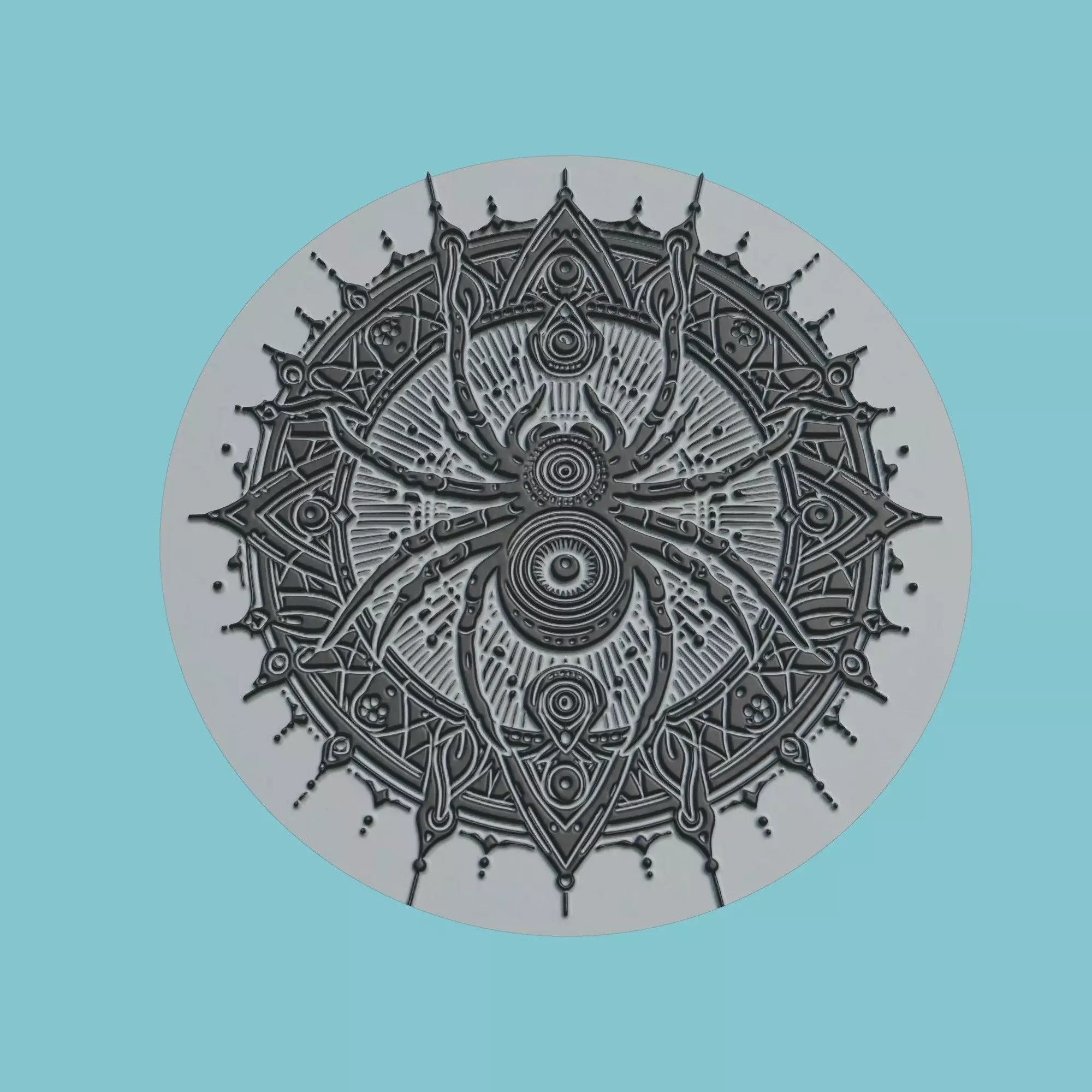 Spider Animal Medallion Spider Print Model 3D print model_0