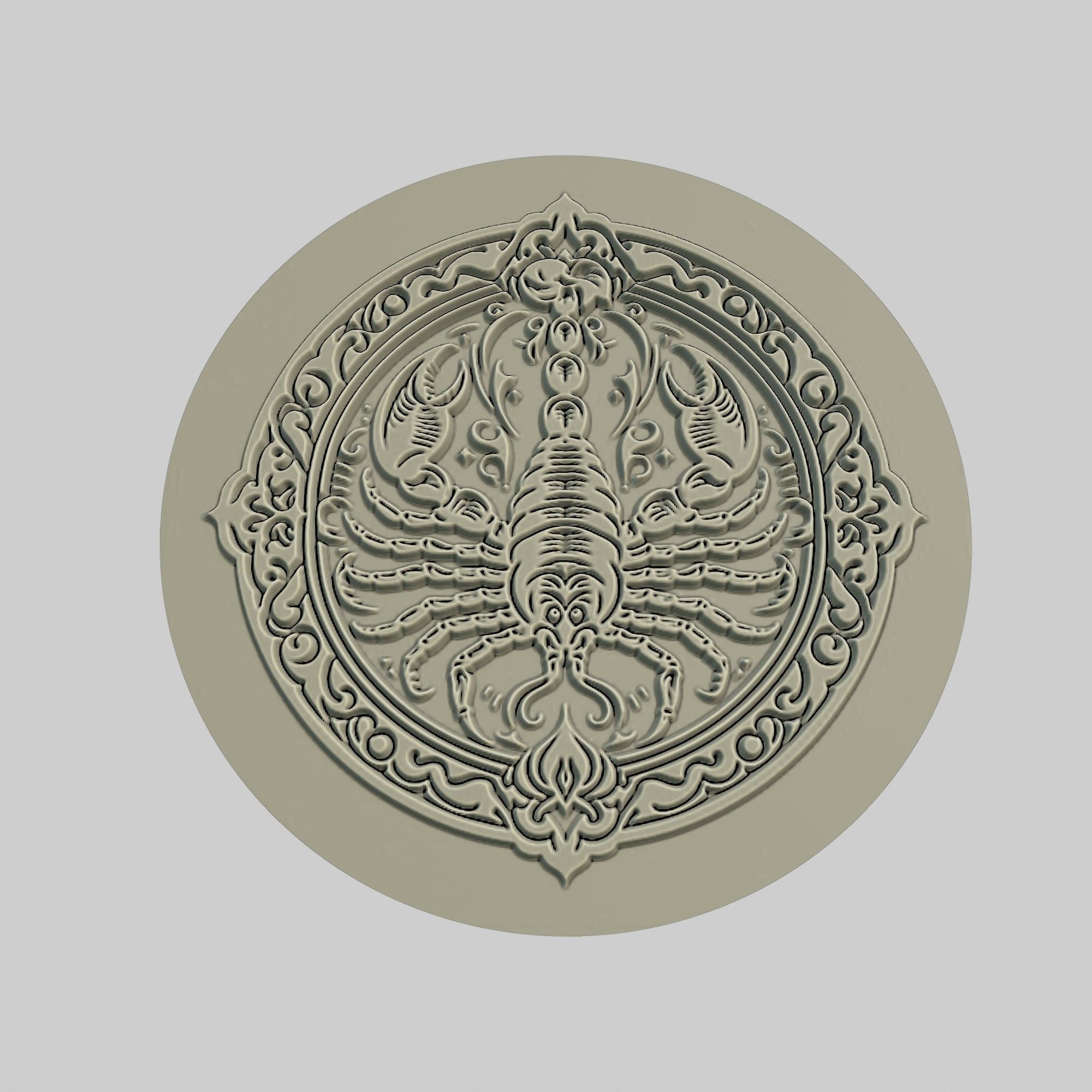 Scorpion Animal Medallion Scorpion Print Model 3D print model_2