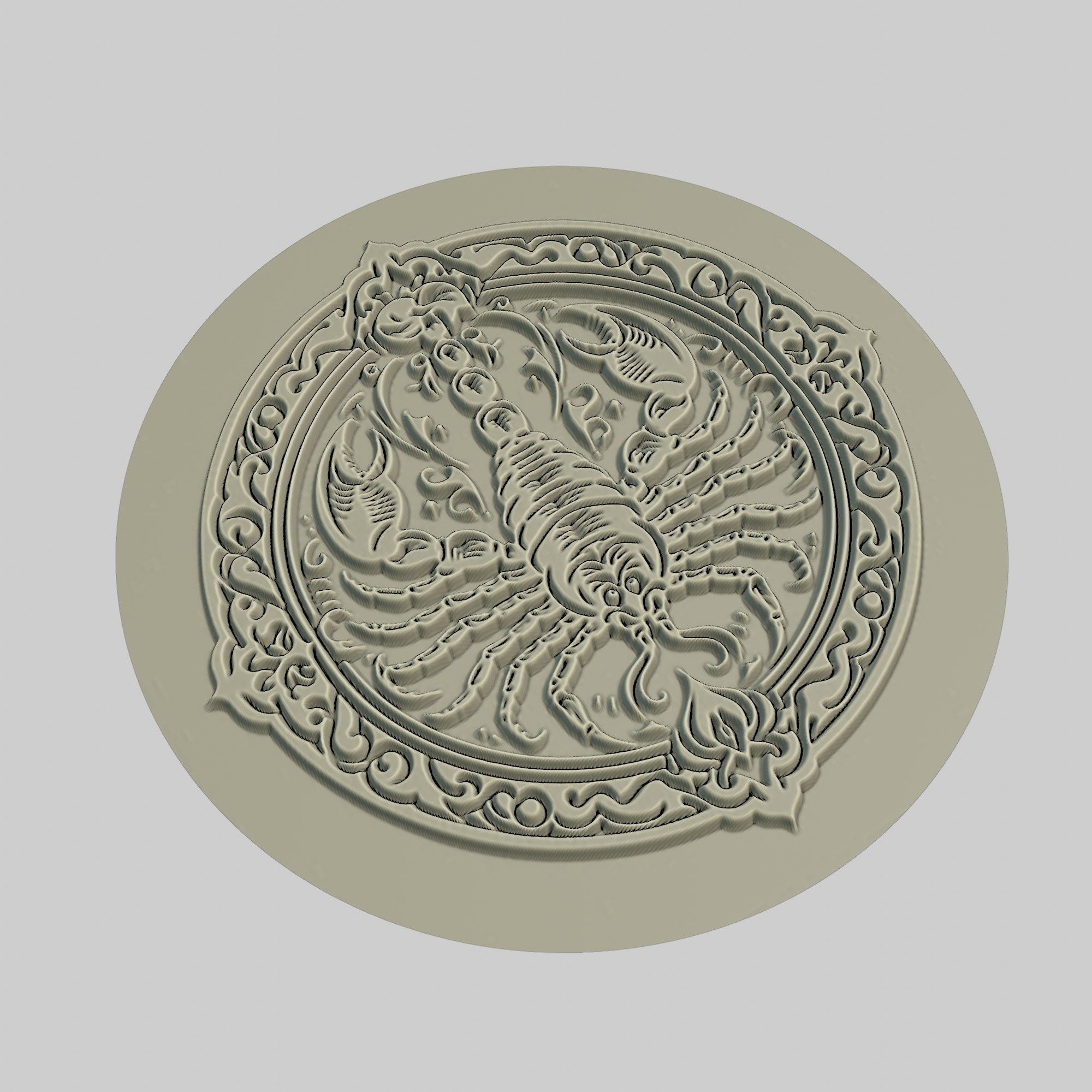 Scorpion Animal Medallion Scorpion Print Model 3D print model_3