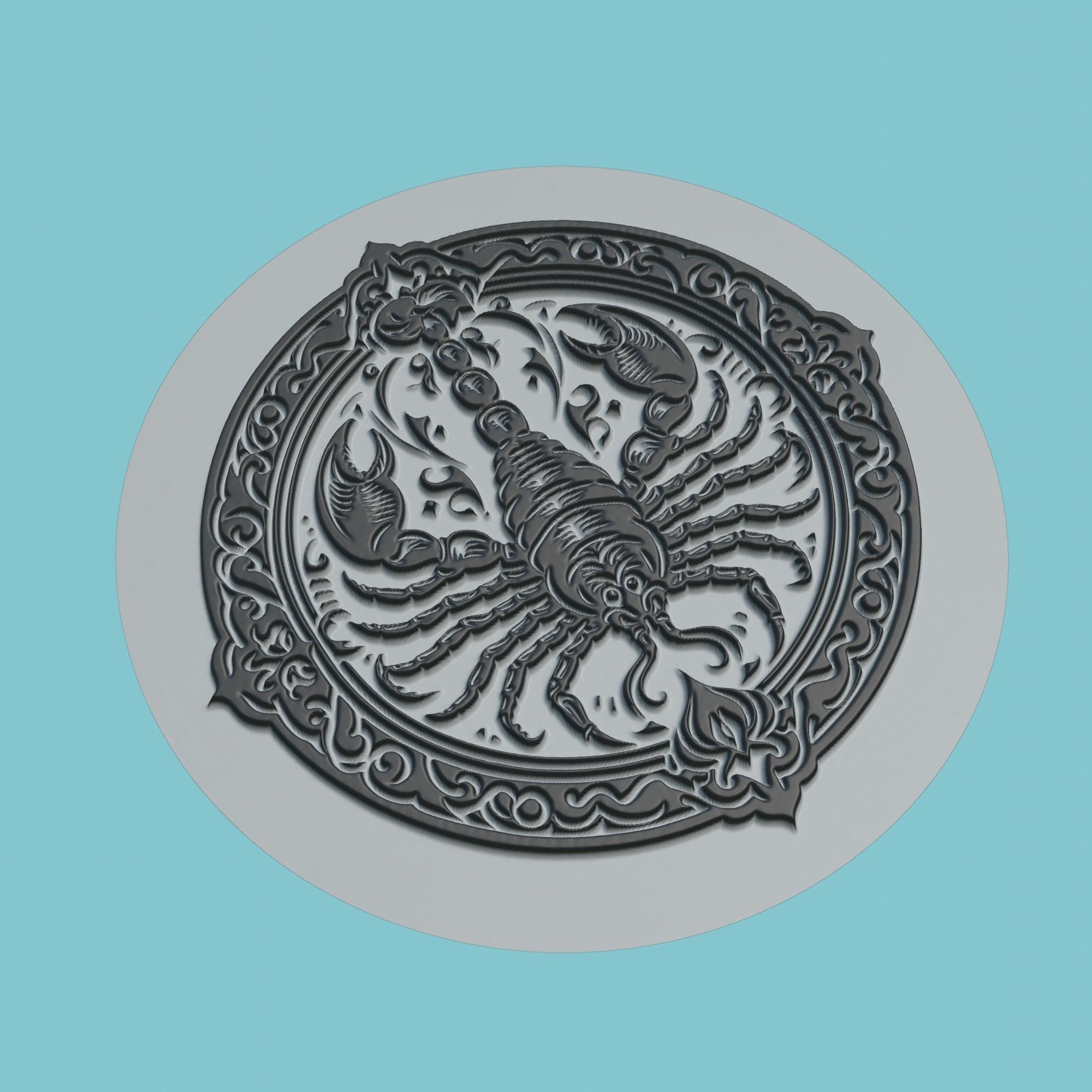 Scorpion Animal Medallion Scorpion Print Model 3D print model_1