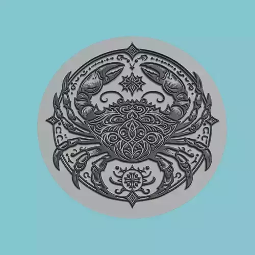 Crab Animal Medallion Crab Print Model