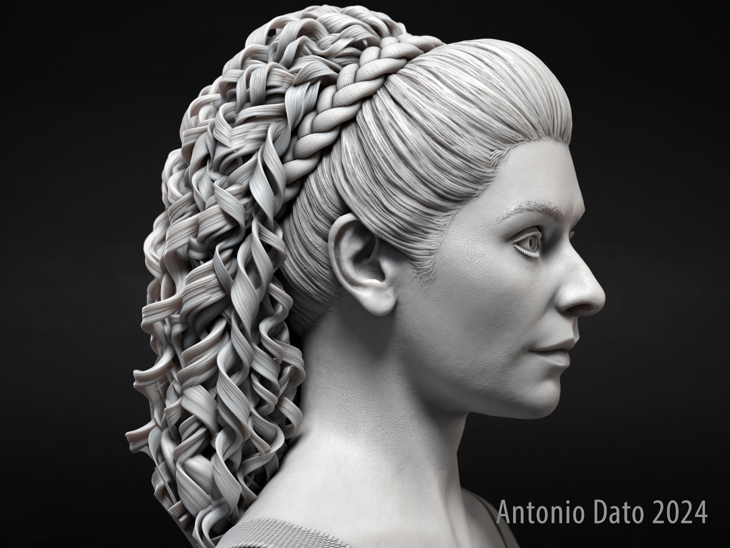 Marina Sirtis as Deanna Troi Bust Printable 3D Model 3D print model_4