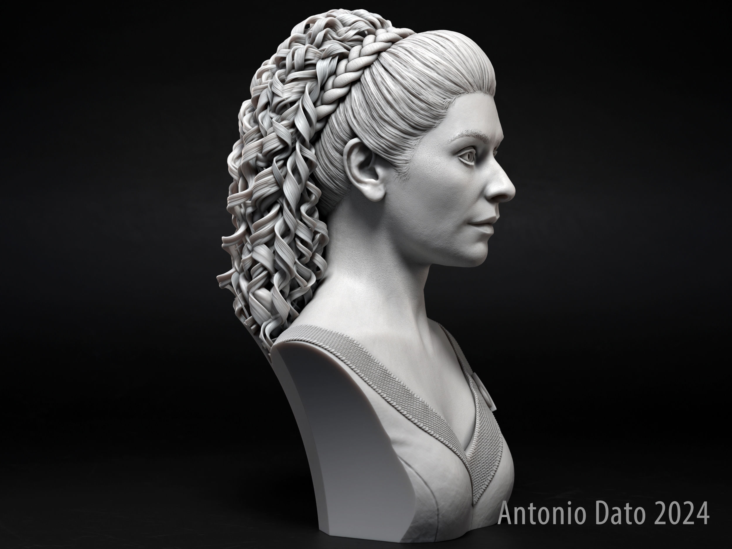 Marina Sirtis as Deanna Troi Bust Printable 3D Model 3D print model_9