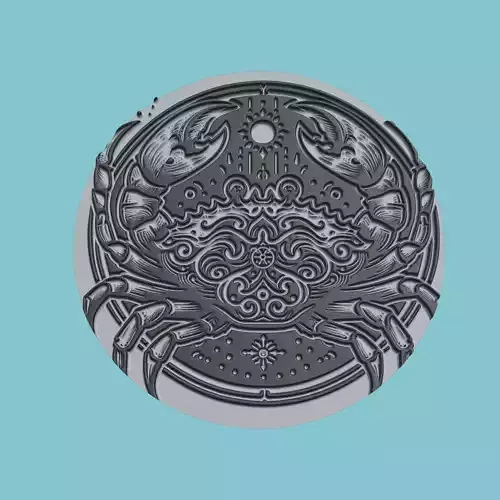 Crab Animal Medallion Crab Print Model