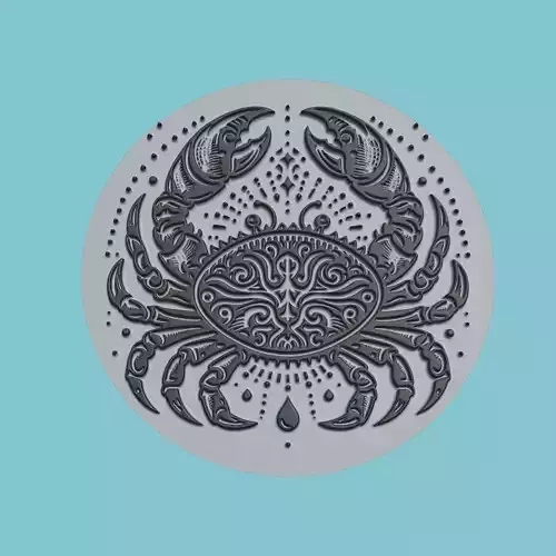 Crab Animal Medallion Crab Print Model
