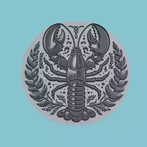Lobster Animal Medallion Lobster Print Model