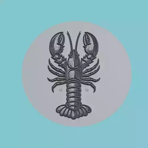 Lobster Animal Medallion Lobster Print Model