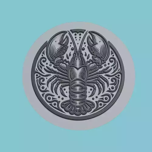 Lobster Animal Medallion Lobster Print Model