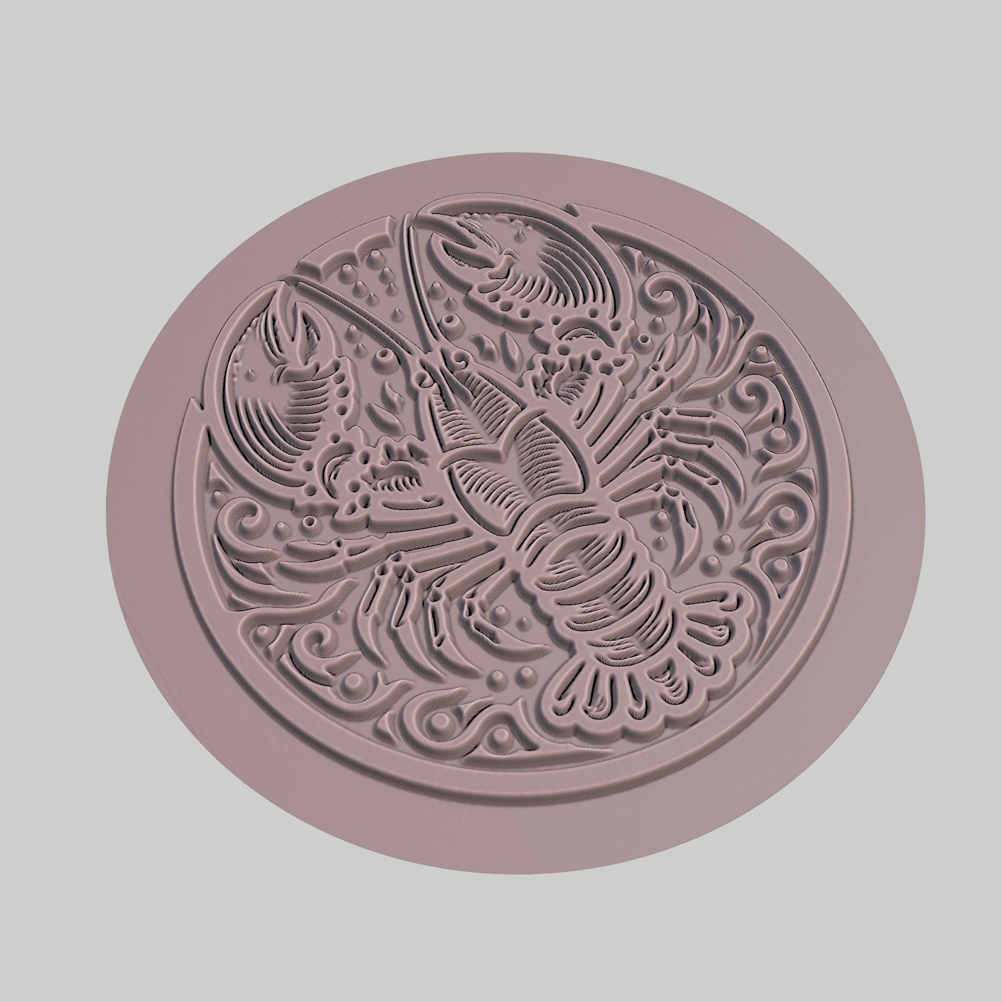 Lobster Animal Medallion Lobster Print Model 3D print model_3