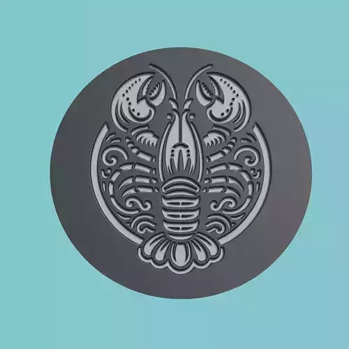 Lobster Animal Medallion Lobster Print Model
