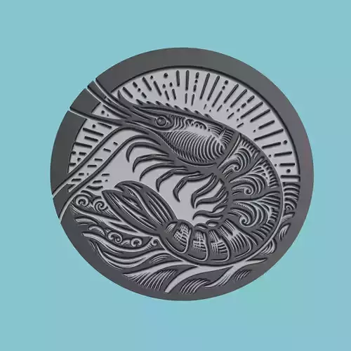 Shrimp Animal Medallion Shrimp Print Model