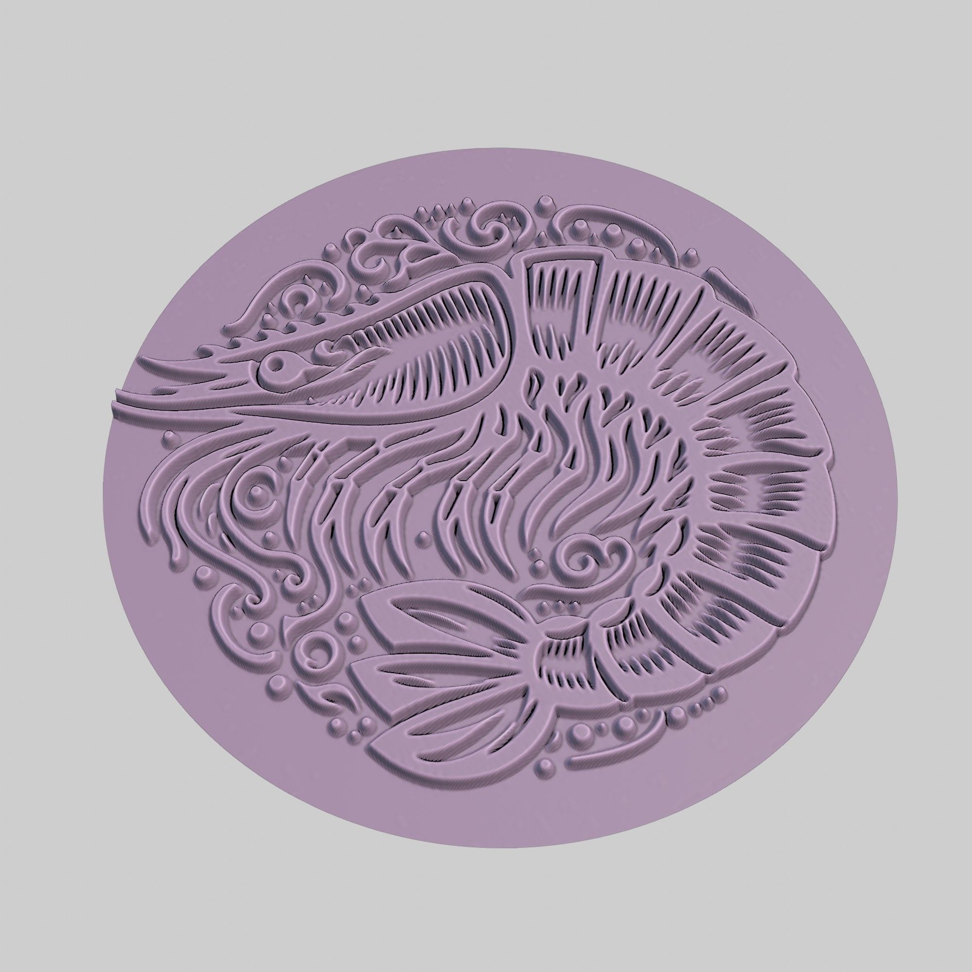 Shrimp Animal Medallion Shrimp Print Model 3D print model_3