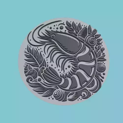 Shrimp Animal Medallion Shrimp Print Model