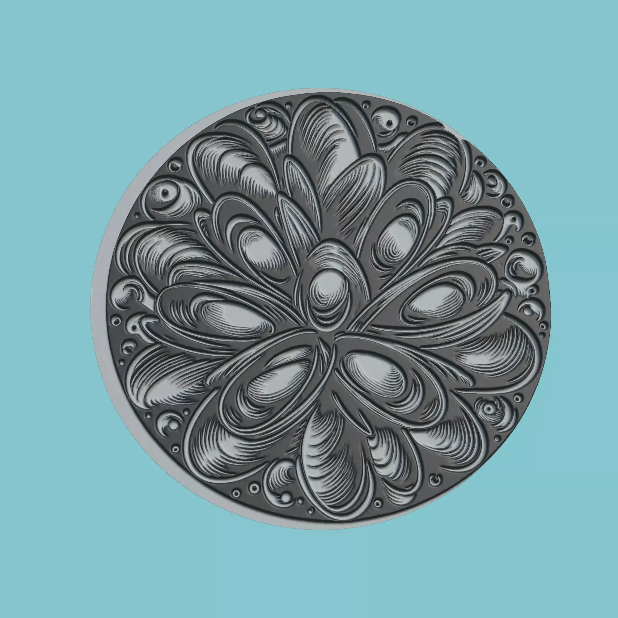 Mussel Animal Medallion Mussel Print Model 3D print model_0