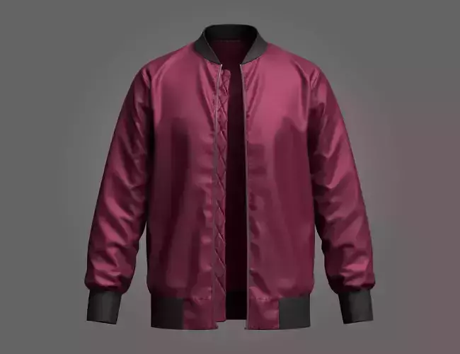  Men Bomber Jacket 3D Model