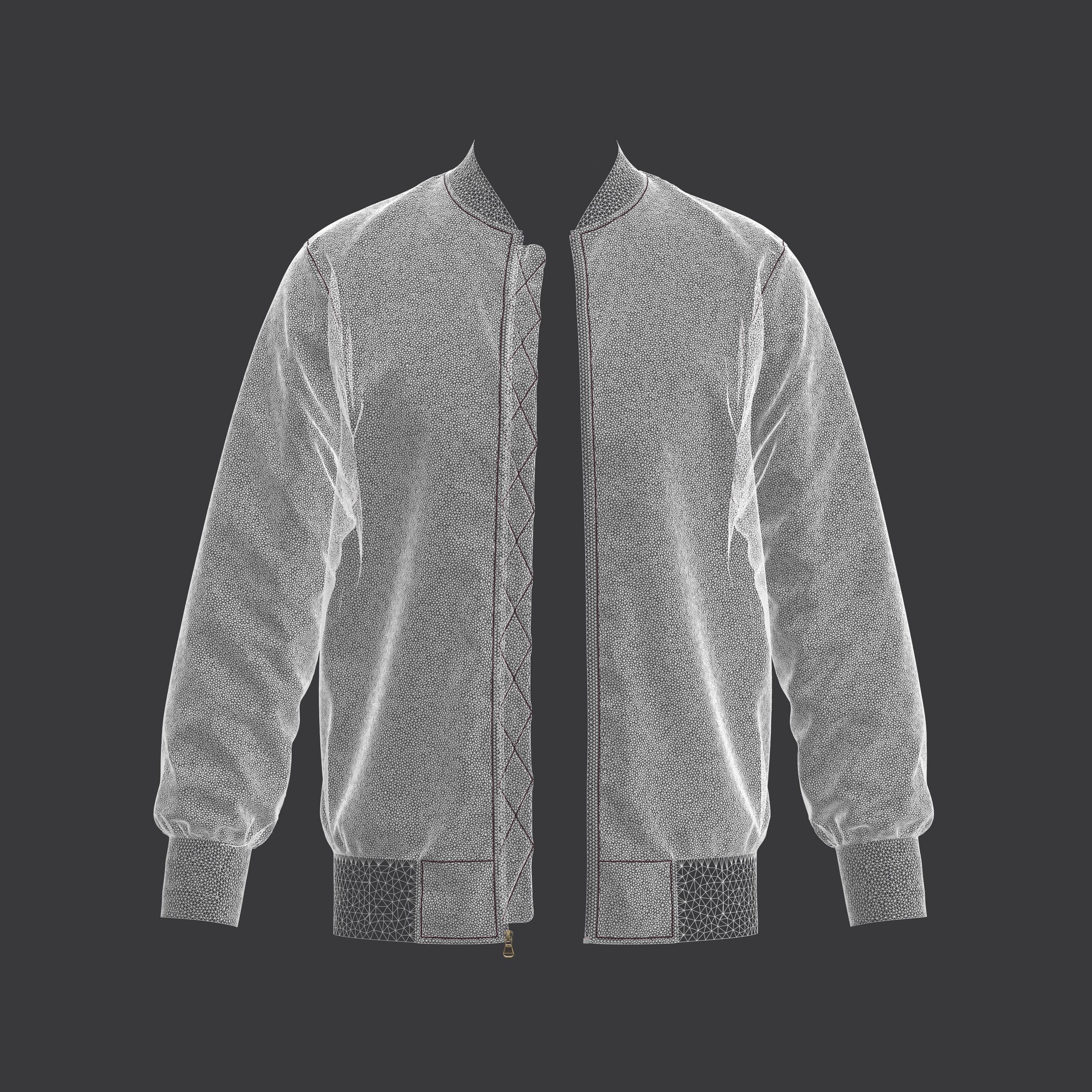  Men Bomber Jacket 3D Model 3D model_3