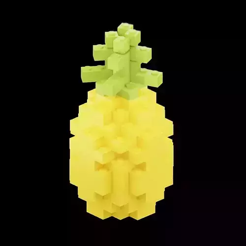 3D Leggo Pinaple Low-poly 3D model