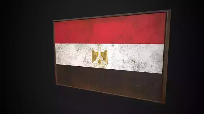 Old Picture Frame With Eqypt Flag - Game Ready PBR