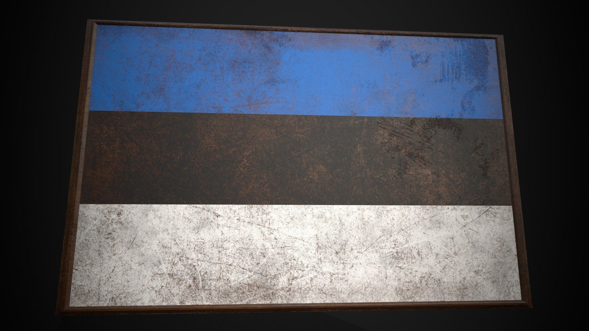 Old Picture Frame With Estonia Flag - Game Ready PBR Low-poly 3D model_2