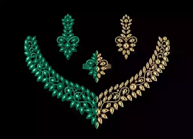 3D Buff Necklace and Ring Set - 3D Printable Jewelry Model