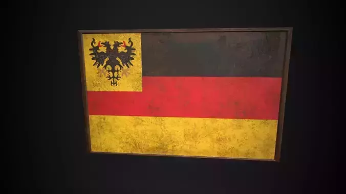 Old Picture Frame With Federal Government of Germany Flag