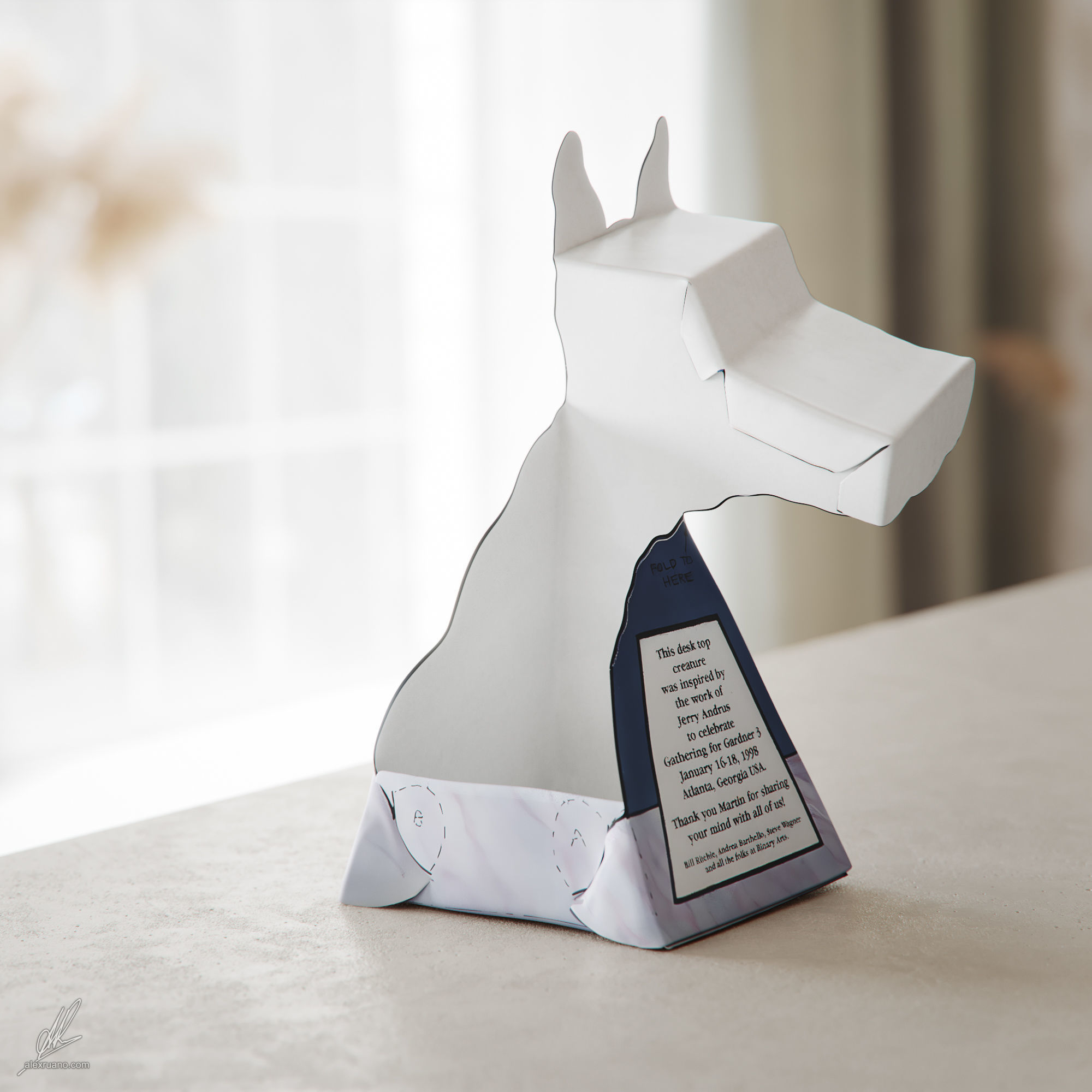 Thinky the Dragon - Optical Illusion 3D model_2