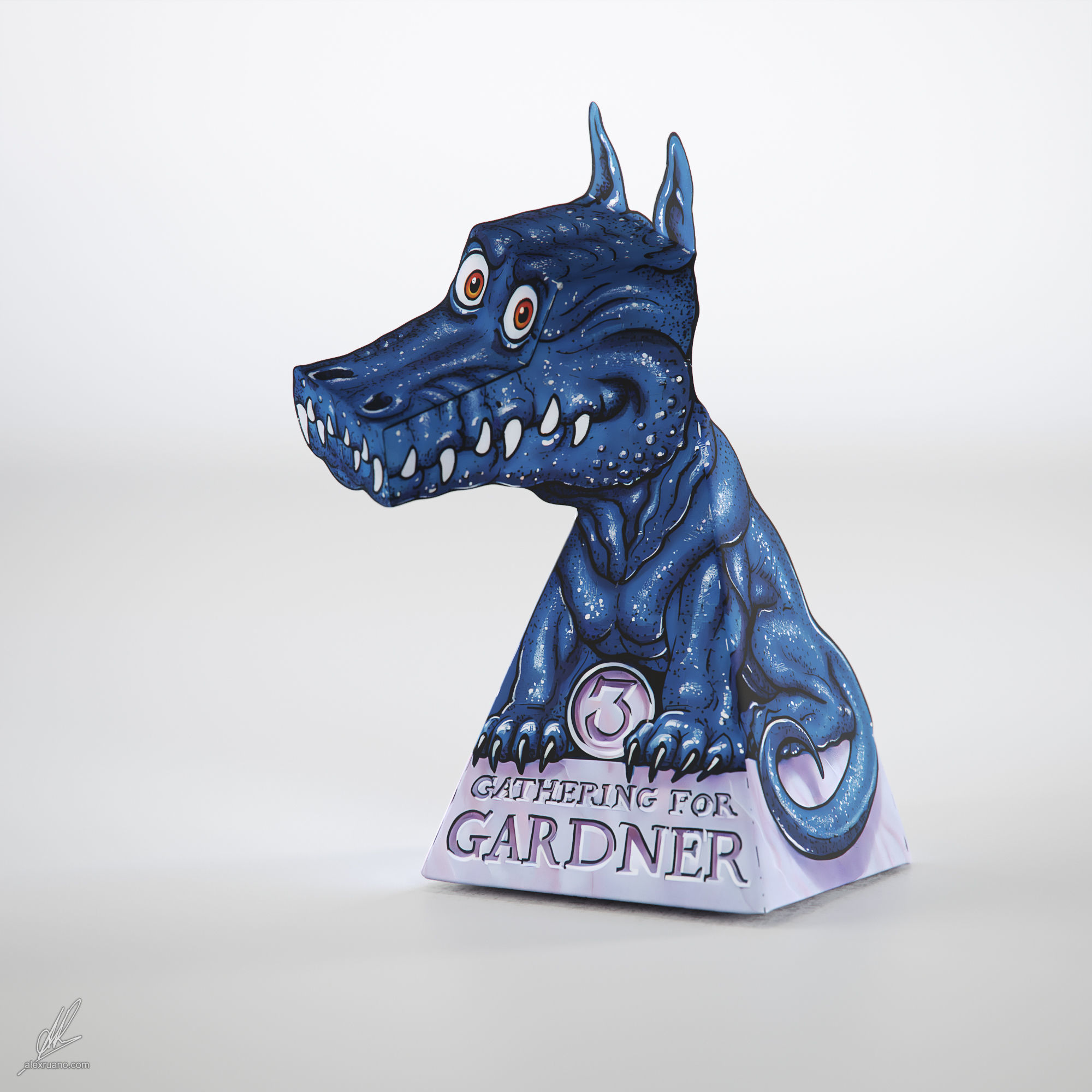 Thinky the Dragon - Optical Illusion 3D model_3