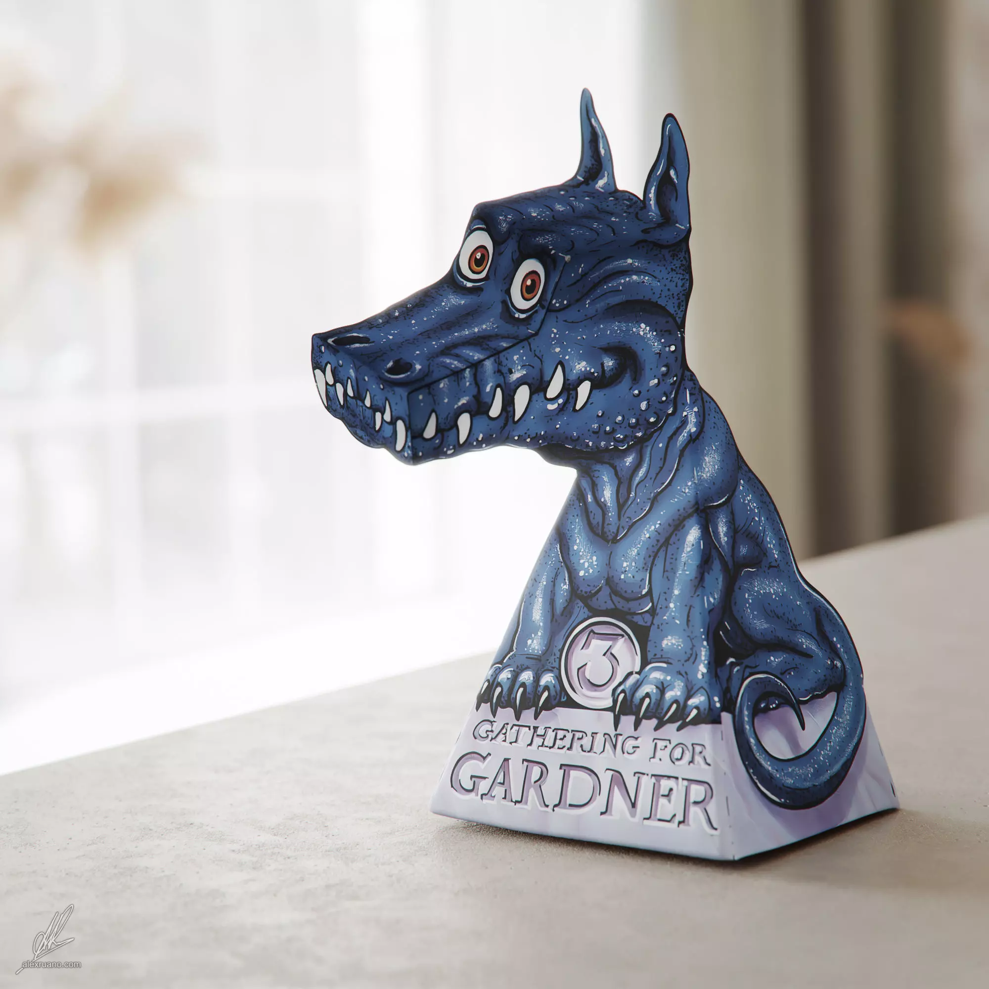 Thinky the Dragon - Optical Illusion 3D model_0