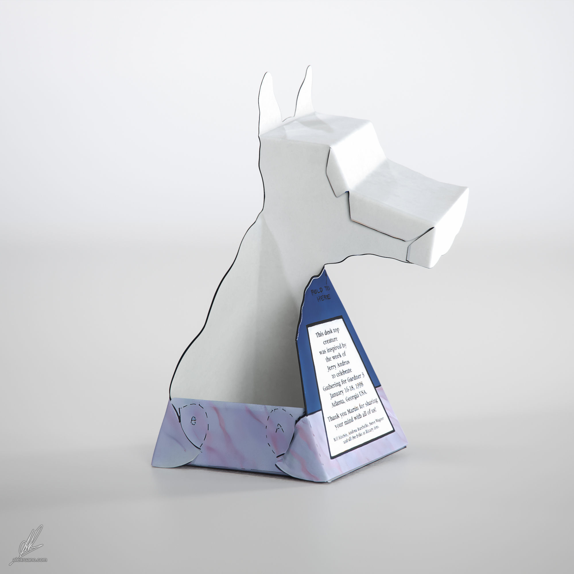 Thinky the Dragon - Optical Illusion 3D model_4
