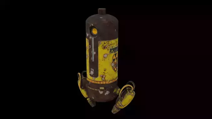 Rusty Robot game ready Low-poly 3D model