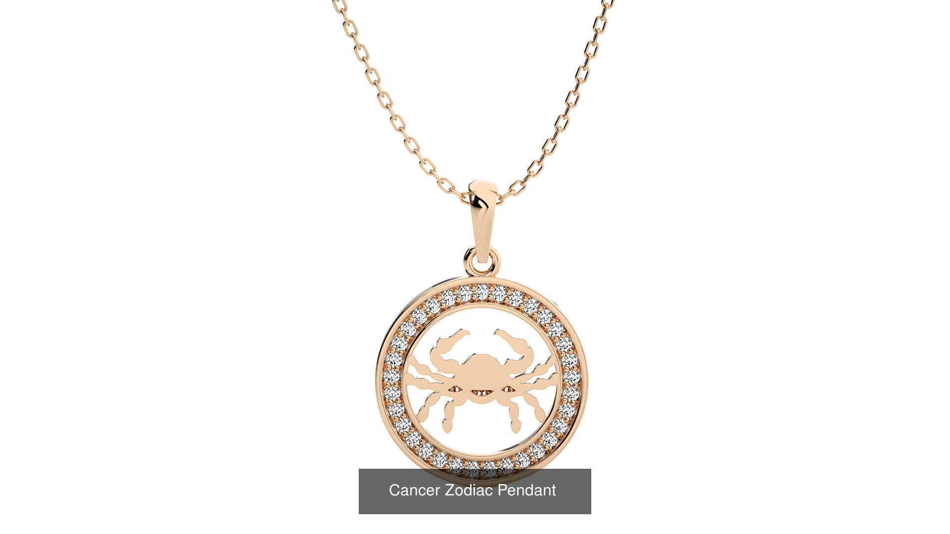 12 Zodiac Astro Horoscope Pendant Necklace  3D Model Collection_3