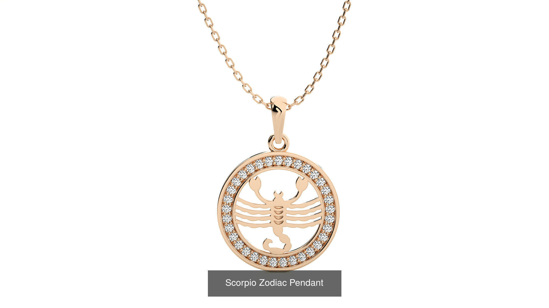 12 Zodiac Astro Horoscope Pendant Necklace  3D Model Collection_7