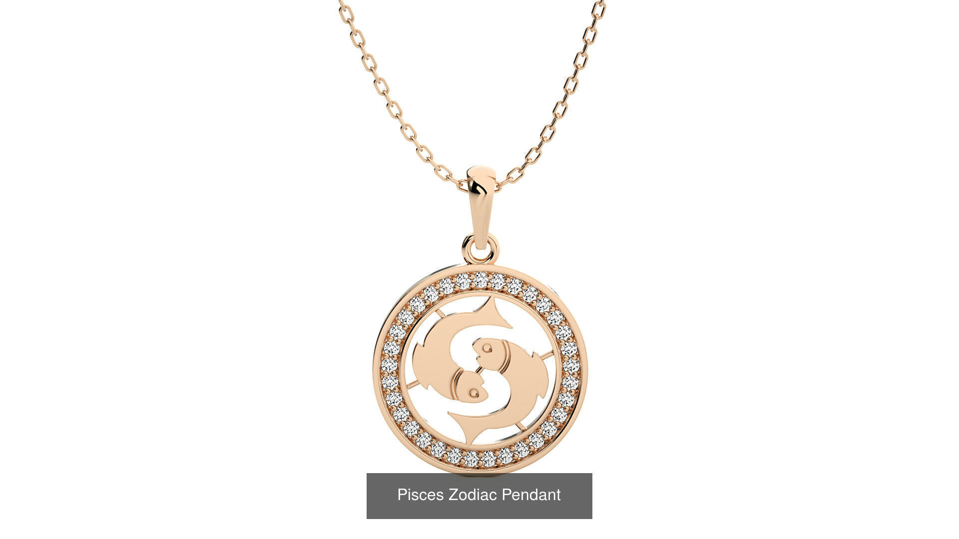12 Zodiac Astro Horoscope Pendant Necklace  3D Model Collection_4
