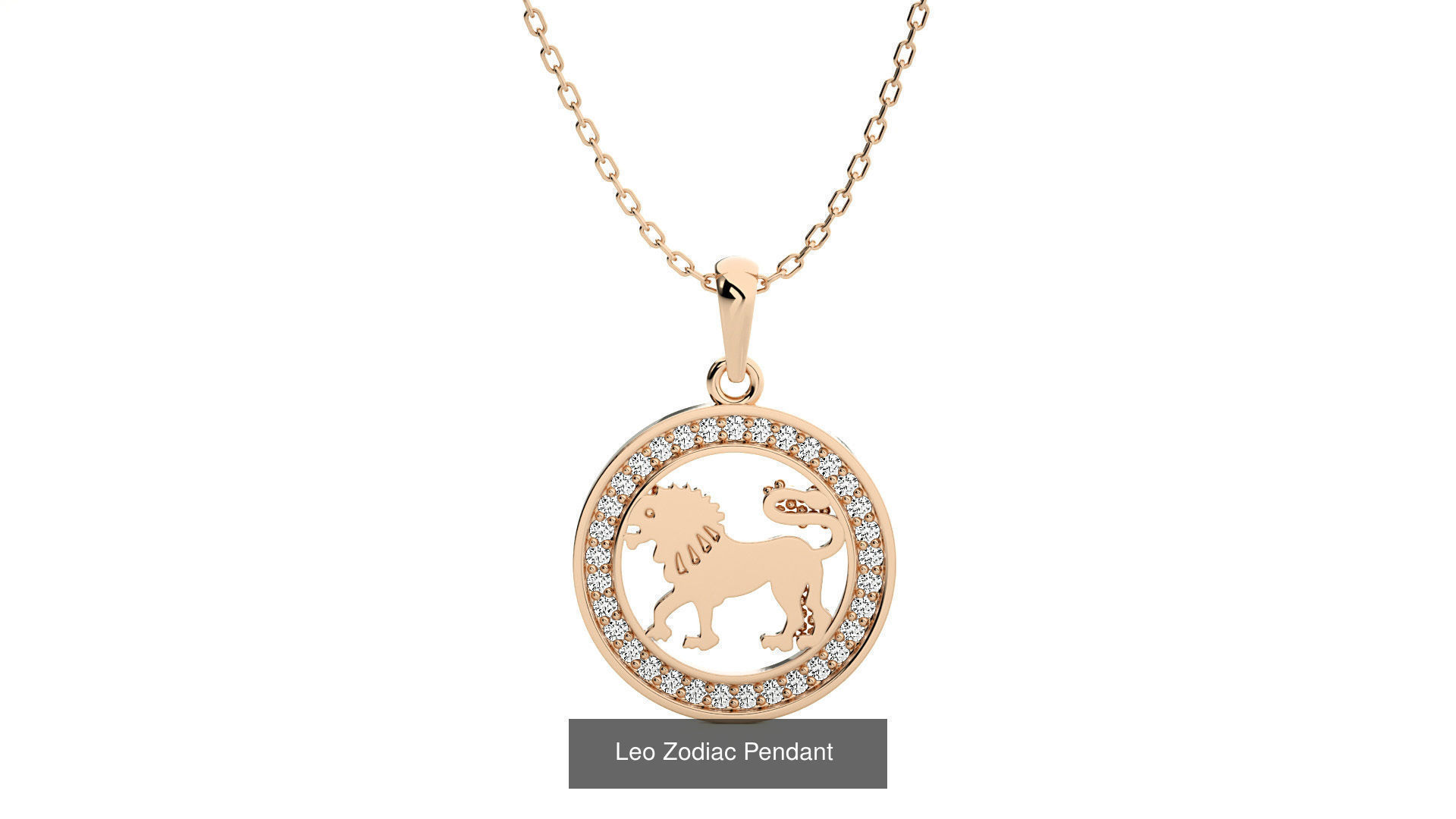 12 Zodiac Astro Horoscope Pendant Necklace  3D Model Collection_6