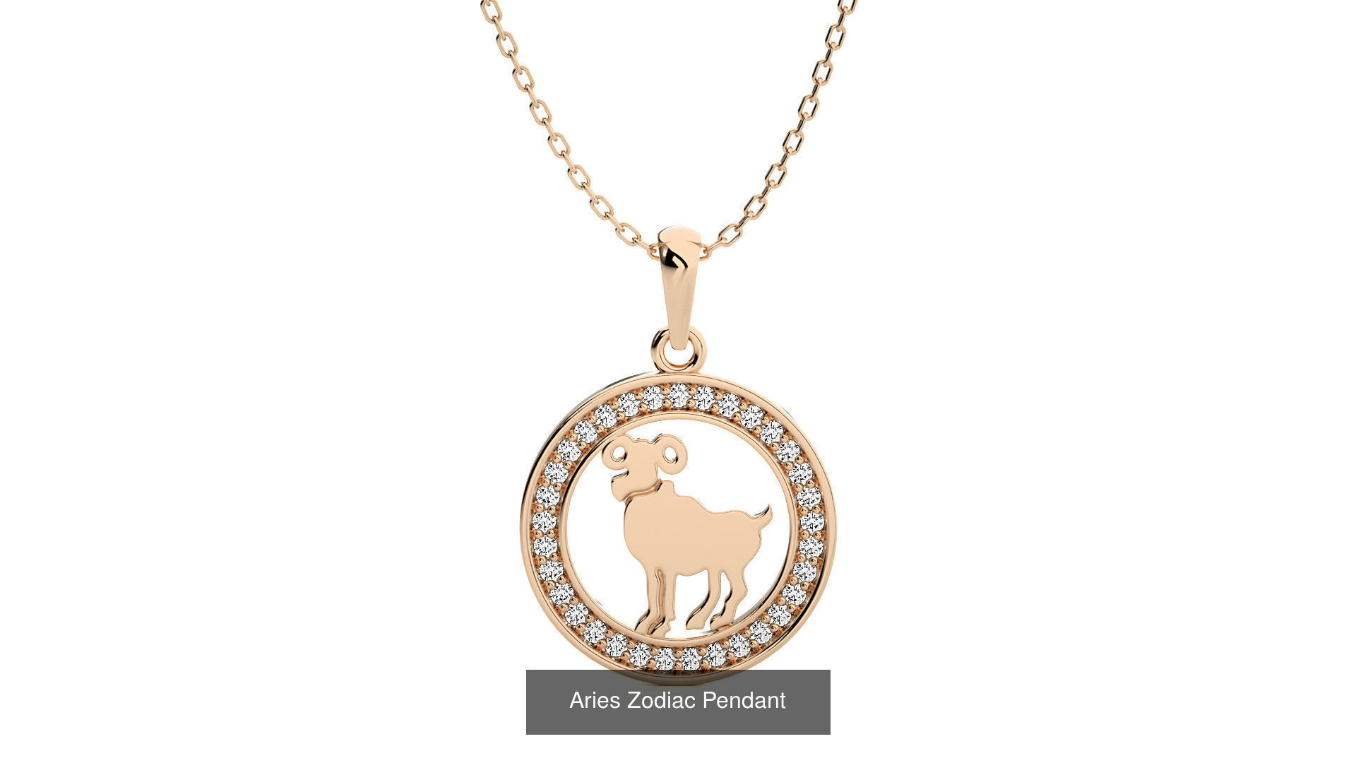 12 Zodiac Astro Horoscope Pendant Necklace  3D Model Collection_1