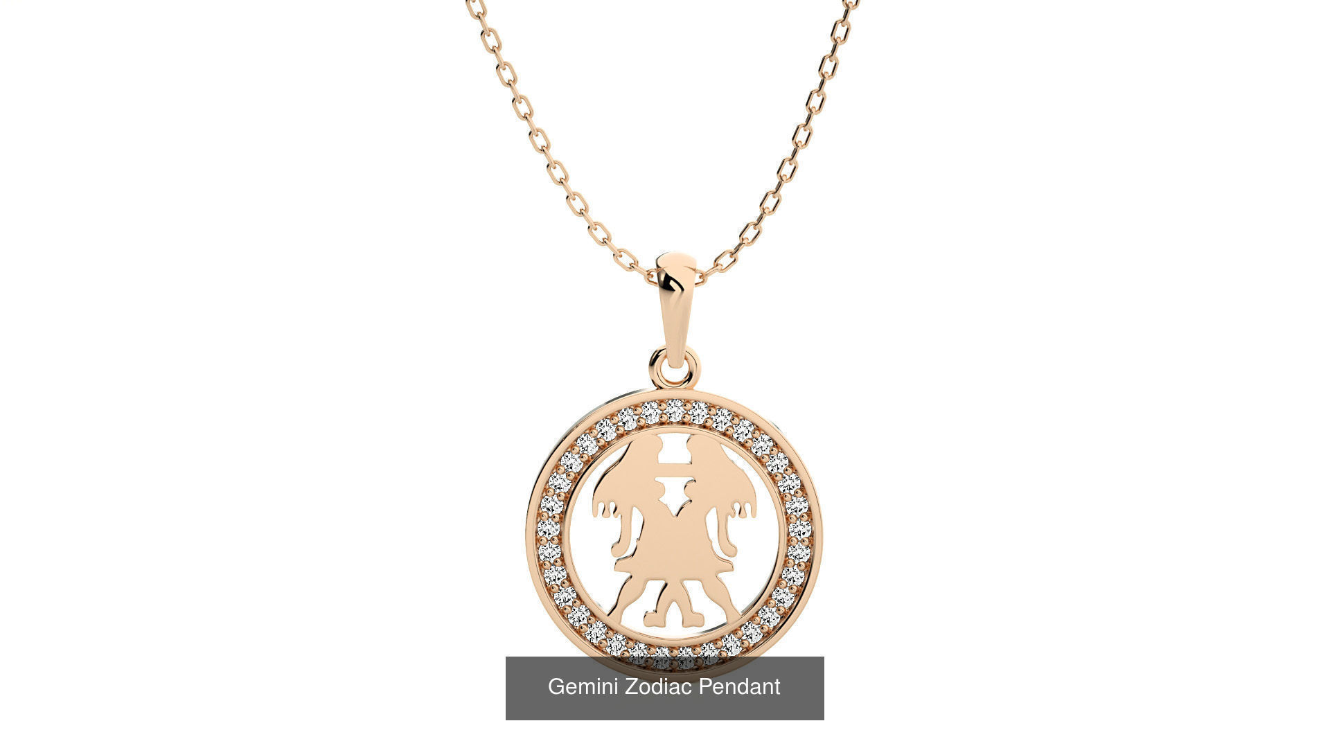 12 Zodiac Astro Horoscope Pendant Necklace  3D Model Collection_2