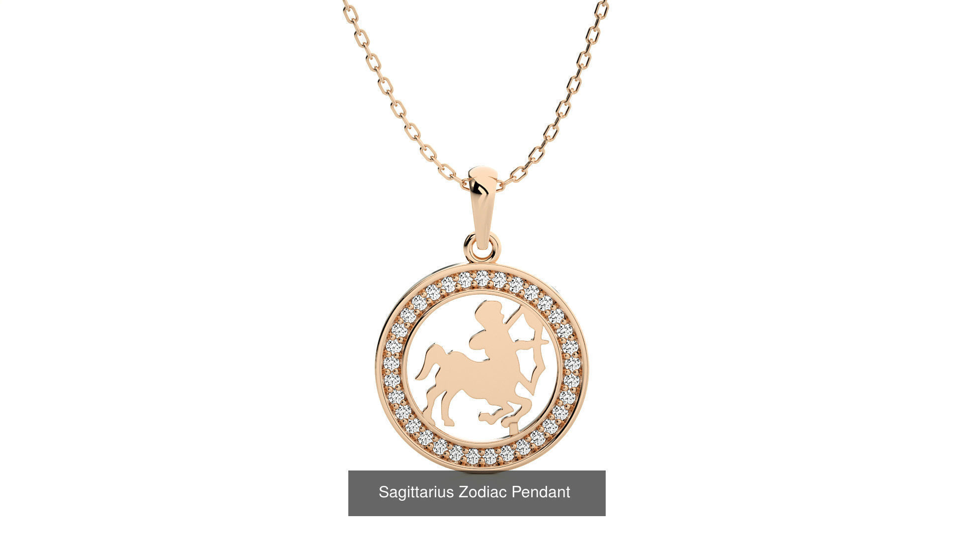 12 Zodiac Astro Horoscope Pendant Necklace  3D Model Collection_10