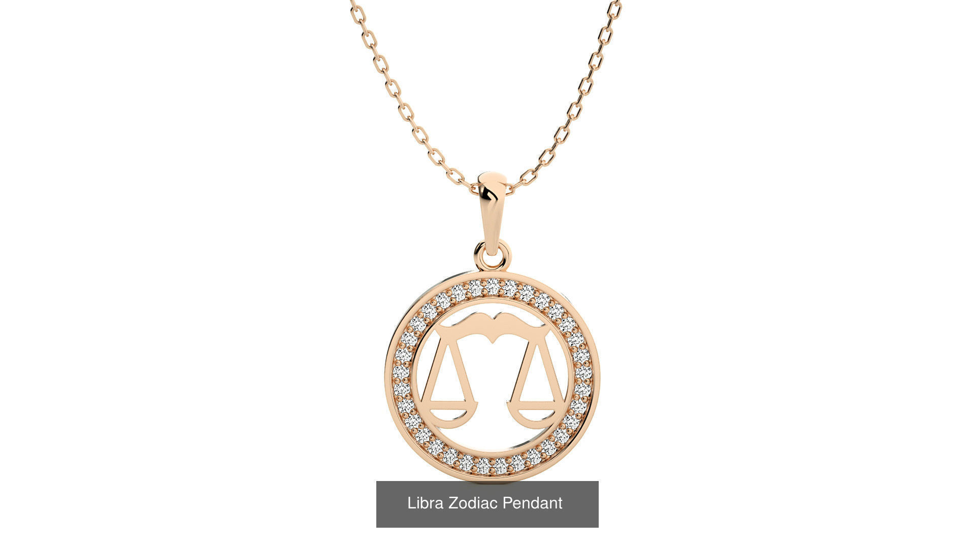12 Zodiac Astro Horoscope Pendant Necklace  3D Model Collection_5
