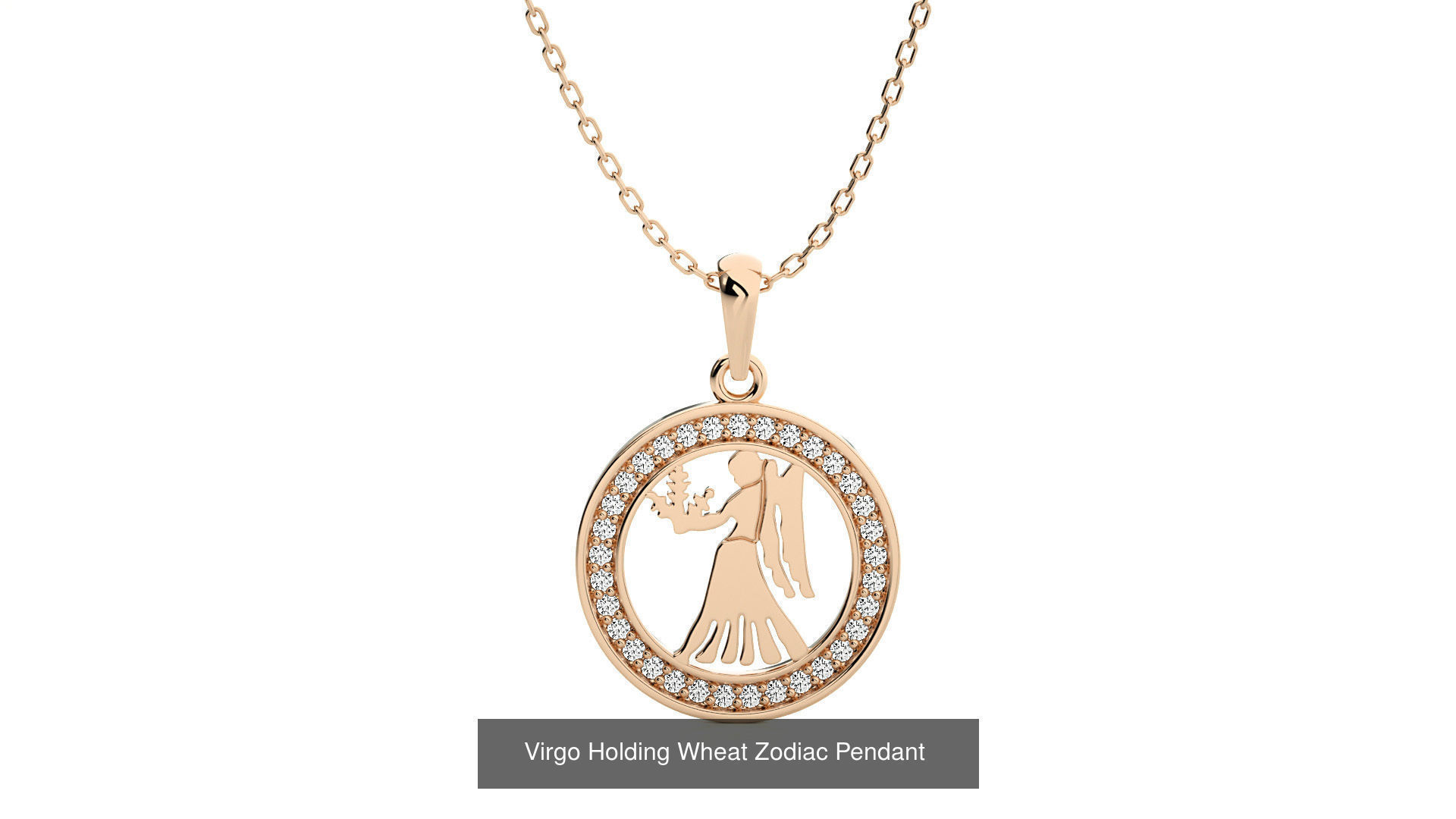 12 Zodiac Astro Horoscope Pendant Necklace  3D Model Collection_8