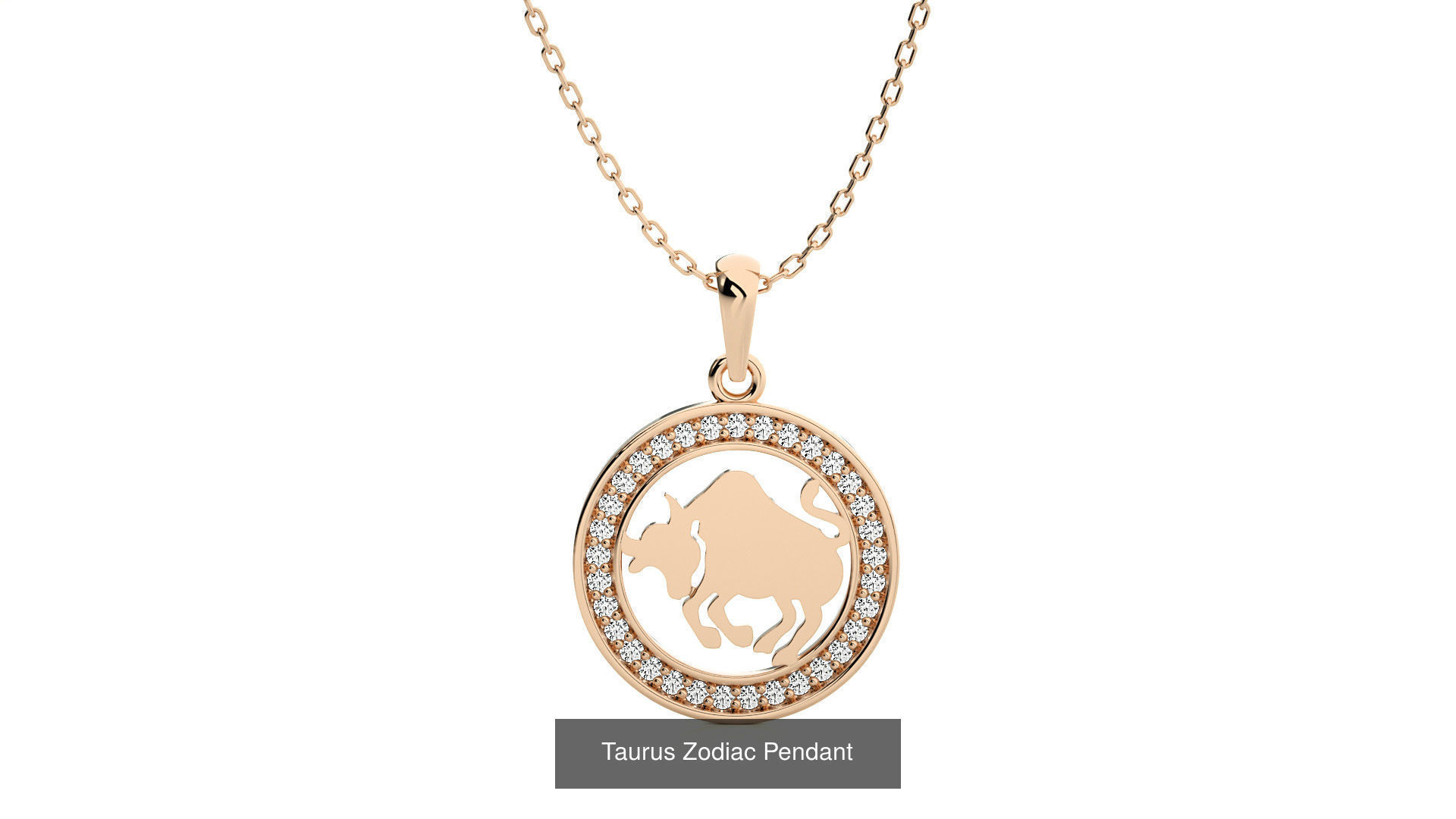 12 Zodiac Astro Horoscope Pendant Necklace  3D Model Collection_11