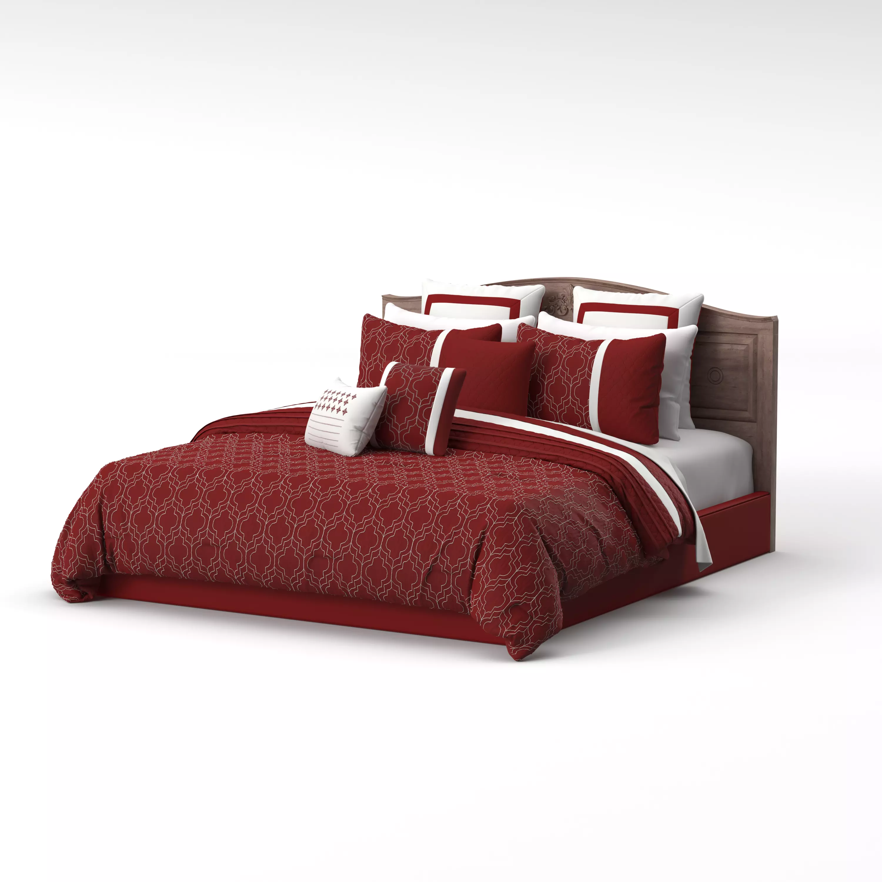 Bed With Pillow 3D model_0